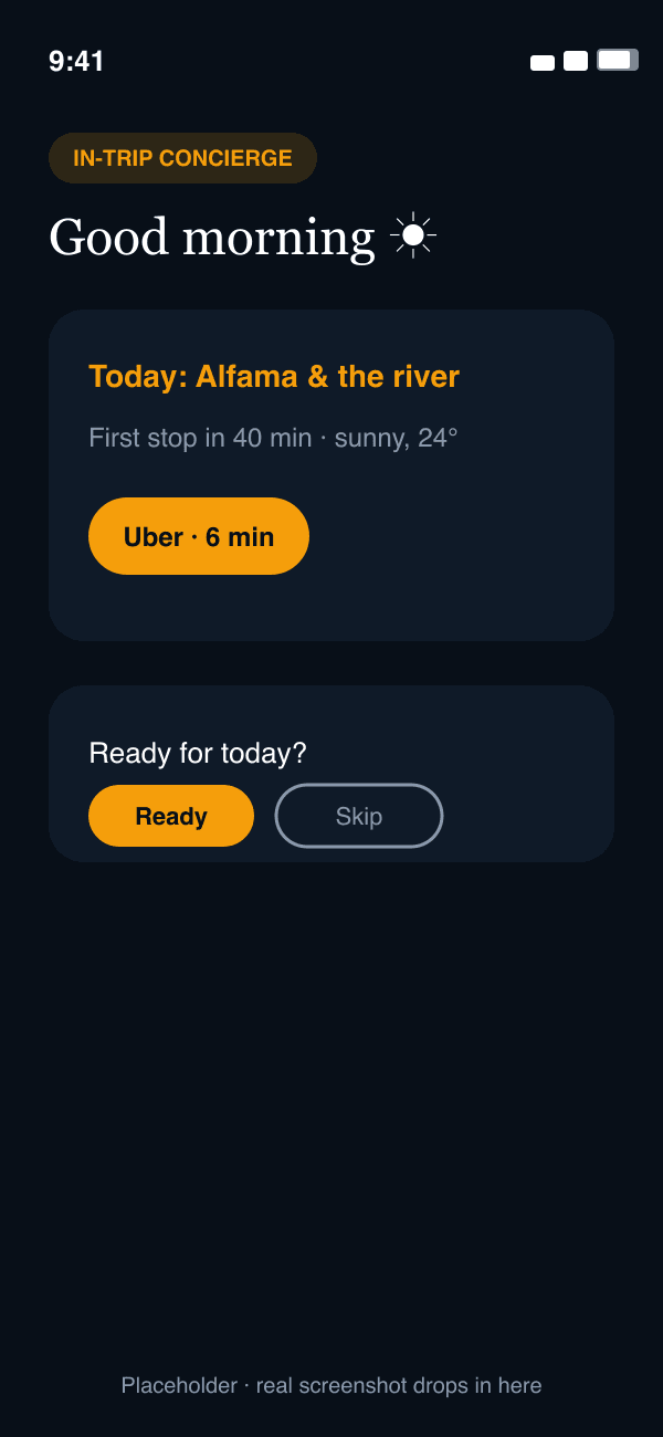 TripBau morning concierge push